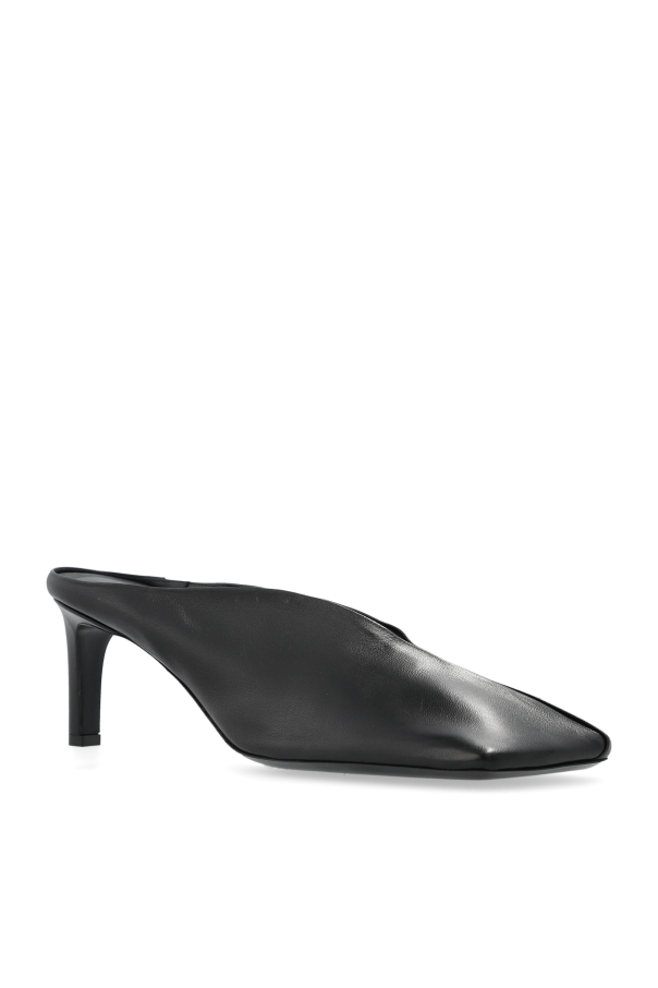 靴 JIL SANDER 24ss leather mule Leather mules in black - Jil Sander | Mytheresa